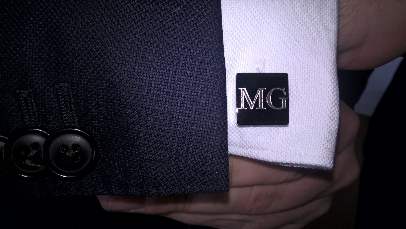 Personalised Engraved Square Gunmetal Cufflinks Ties n' Cuffs